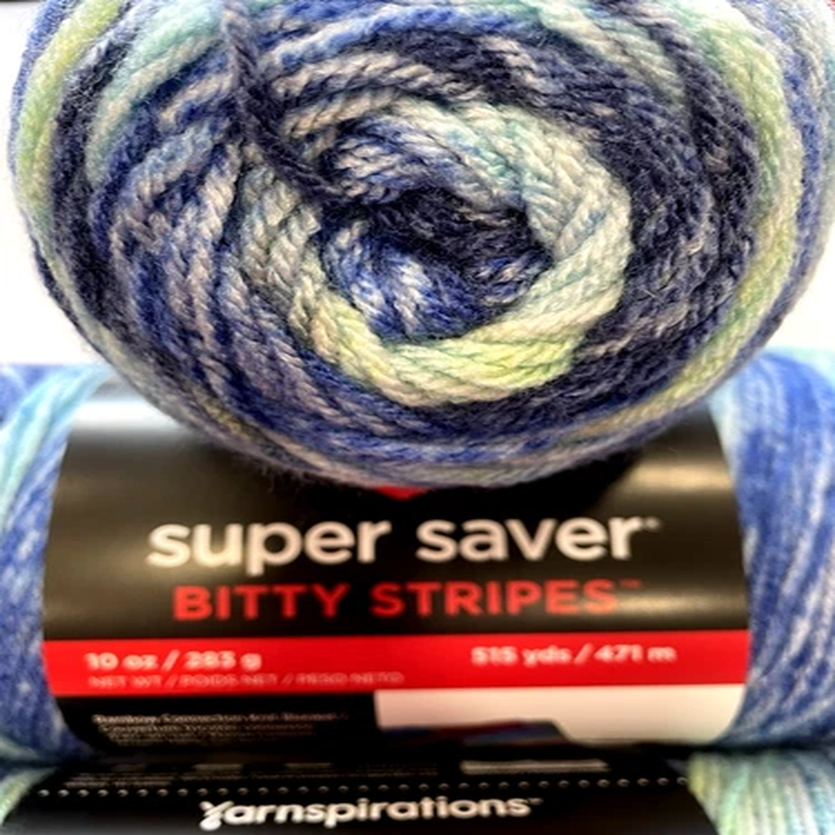 (1 SKEIN) Red Heart BITTY STRIPE YARN "DAWN" 10oz -#4 Med. 283g/515yds Acrylic