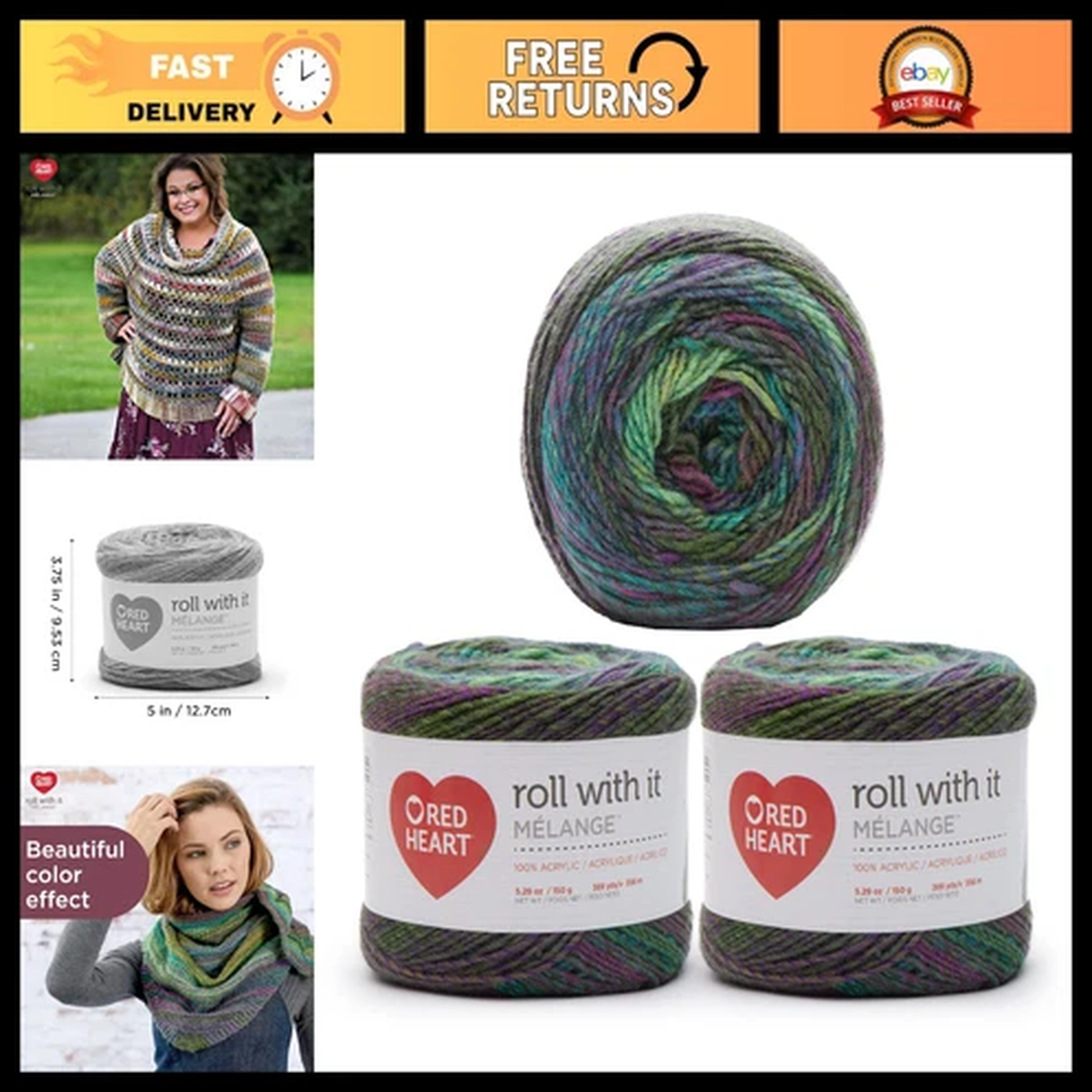 "150g Acrylic Yarn 3 Pack - 389 Yards Worsted Weight for Knitting & Crochet"