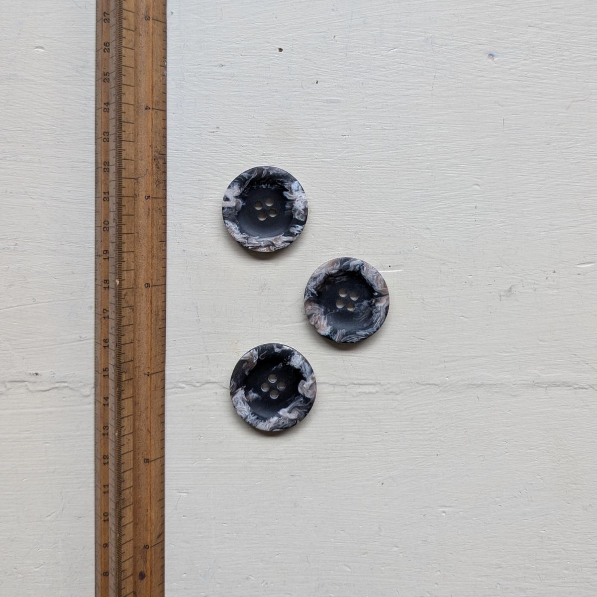 Brown Brushed Edges Buttons 26mm