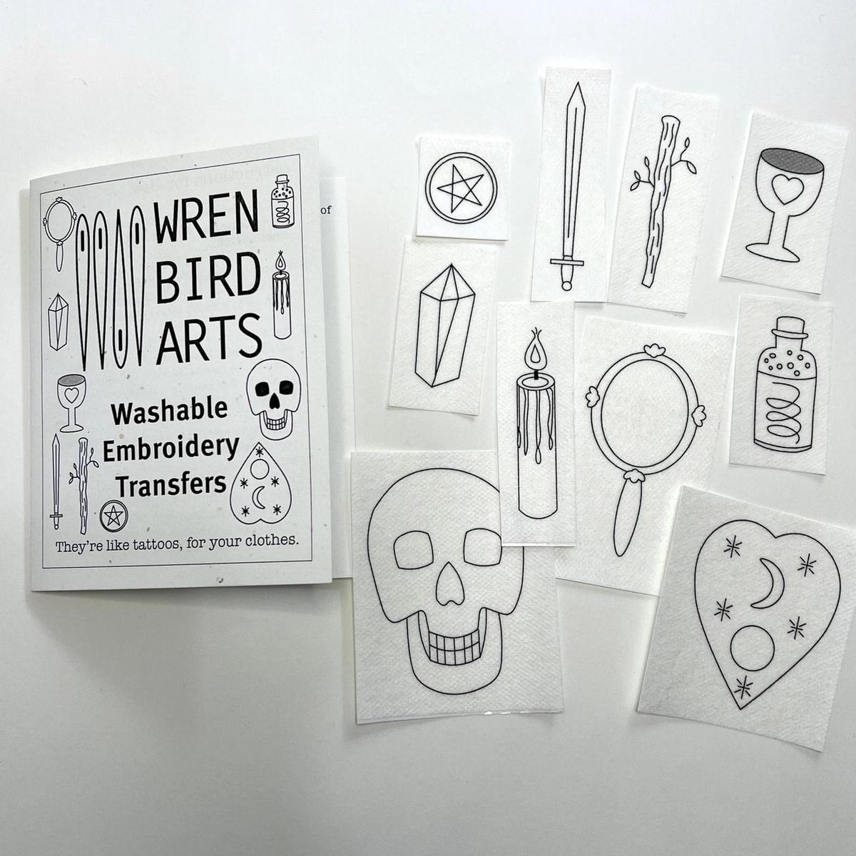 Wren Bird Arts Stick & Stitch Embroidery Patterns