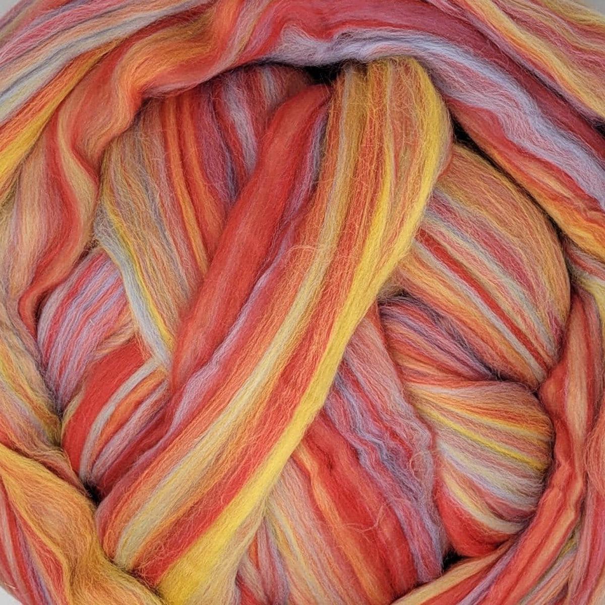 Ashland Bay Multi-Colored Merino Wool Top - Sunset