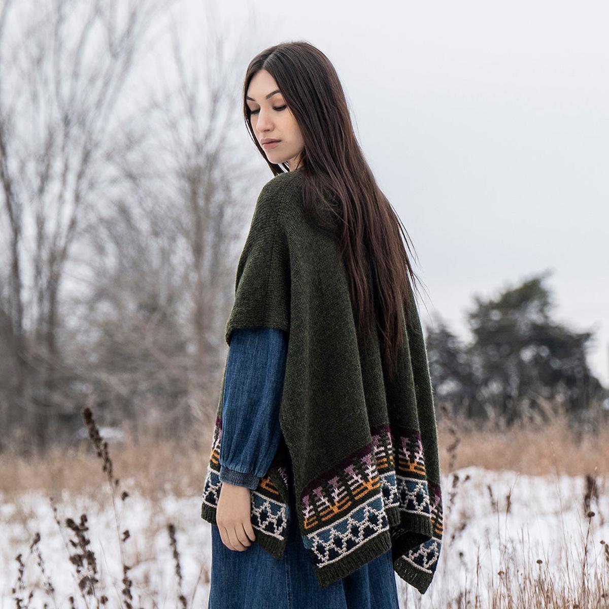 Woodland Ruana Kit in Woolstok Worsted