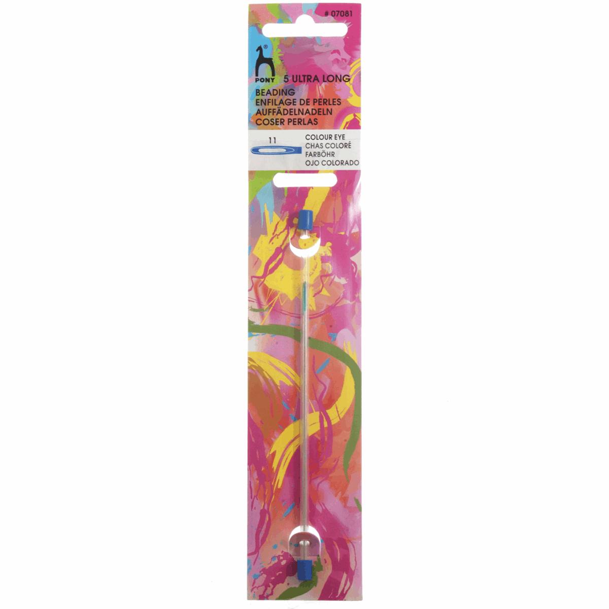Pony Pack of 5 Ultra Long Beading Needles with Colour-Coded Eye (Size 11)