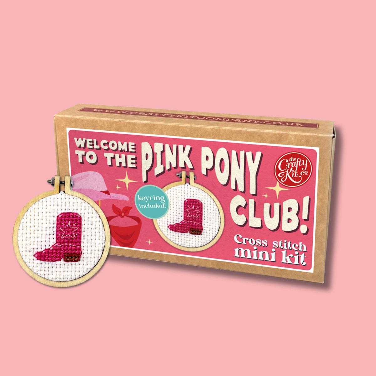 Welcome to The Pink Pony Club Boot Matchbox Cross Stitch Kit