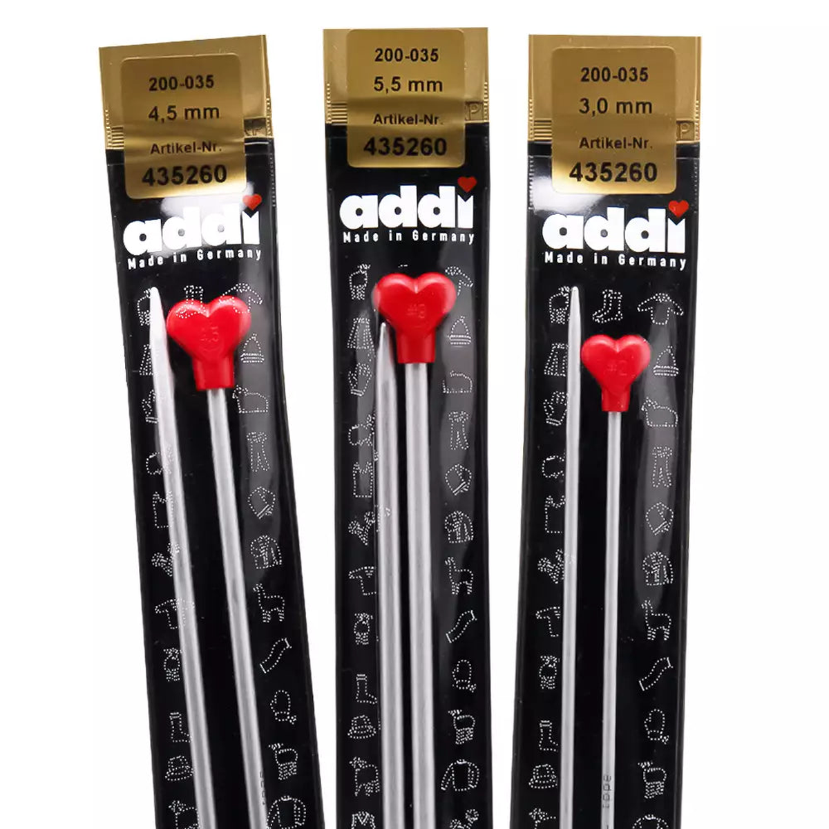 Addi "Red Heart" 35cm Aluminium Single Point Knitting Needles