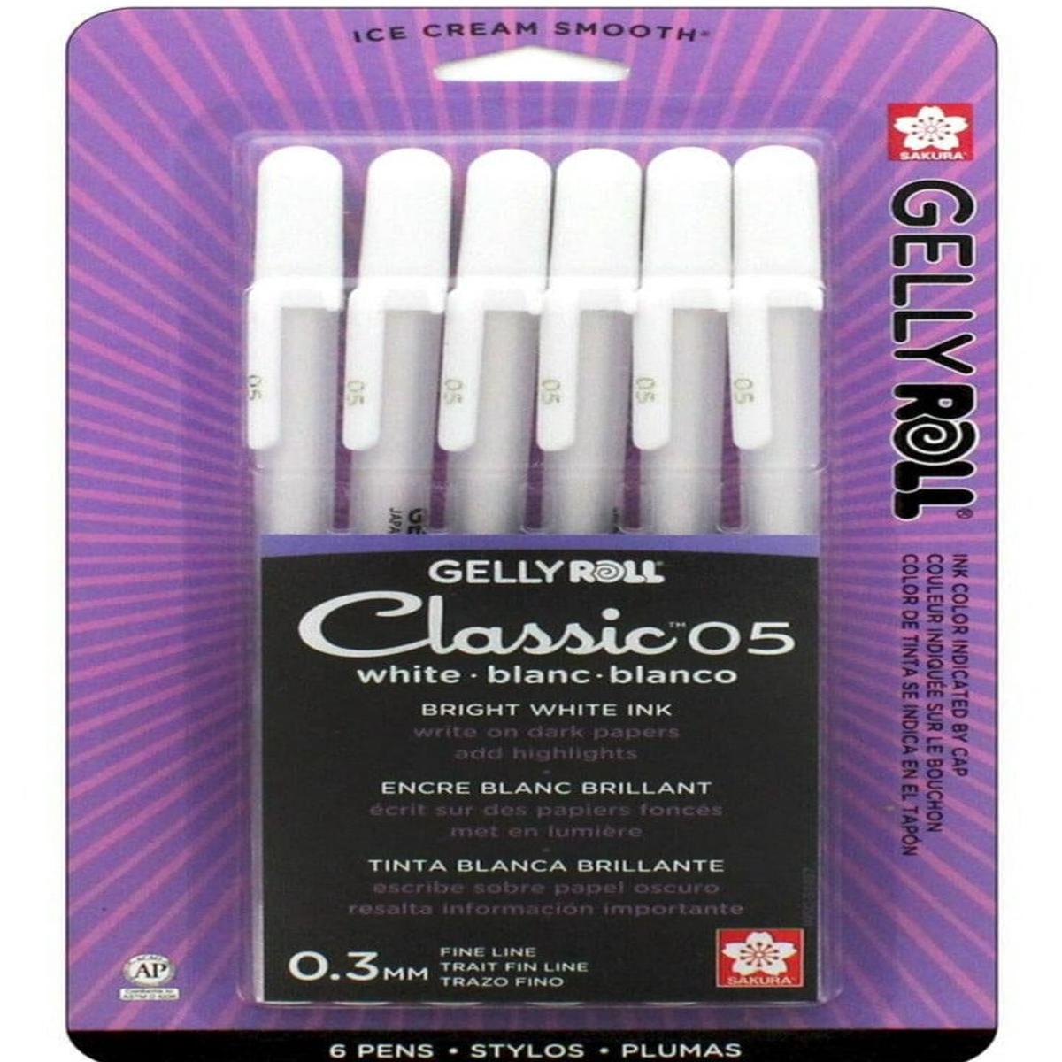 Sakura "Gelly Roll" Classic Gel Ink Pen - White - 6 Pack