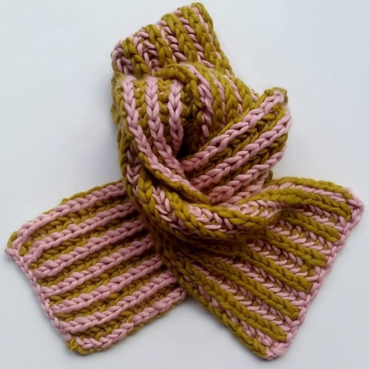 Two Colour Brioche Scarf Pattern