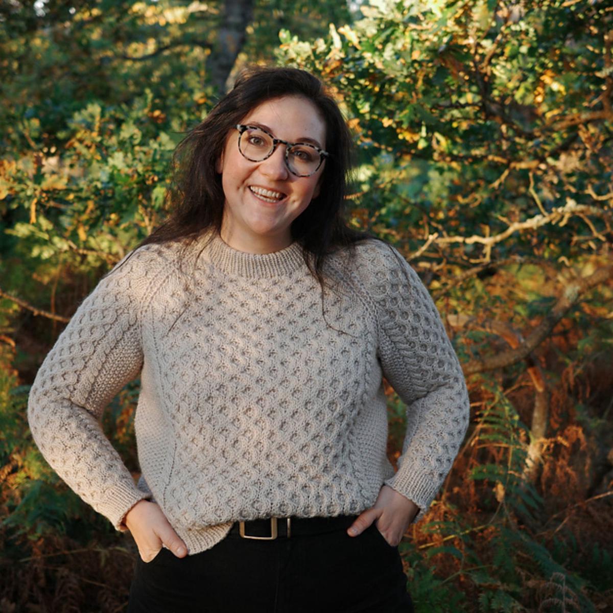 Crail Sweater or Cardigan by Rebecca Clow in Sandnes Garn Peer Gynt