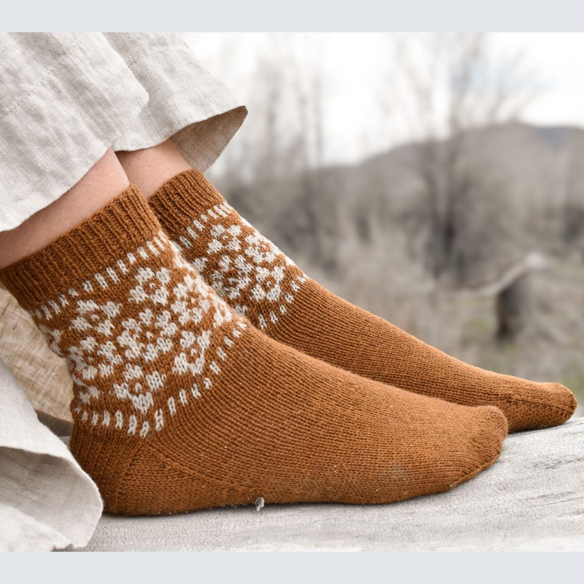 Hellebore Socks in Rambler by Jessica McDonald