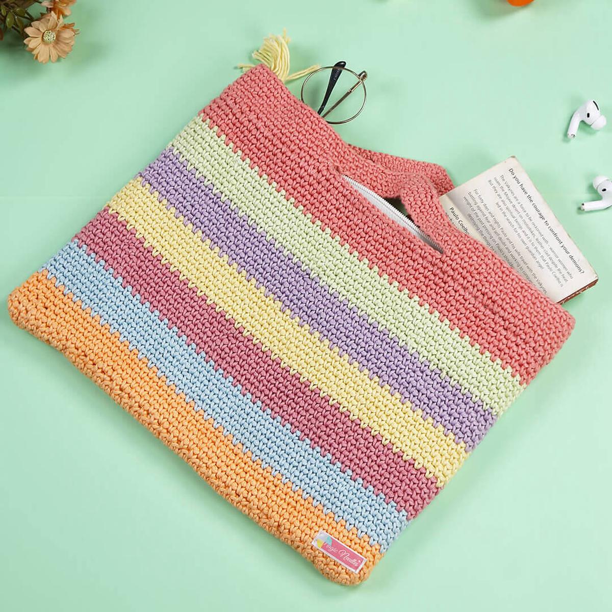 Handmade Cotton Pastel Handbag - Multi - 10366