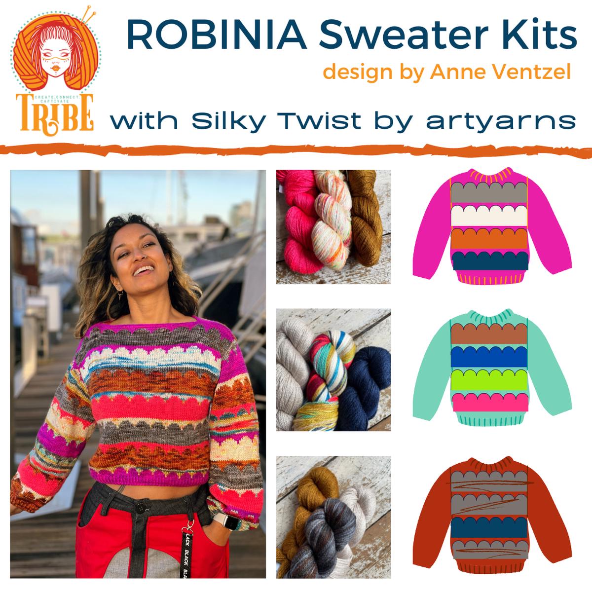 Robinia Sweater Kits with Silky Twist