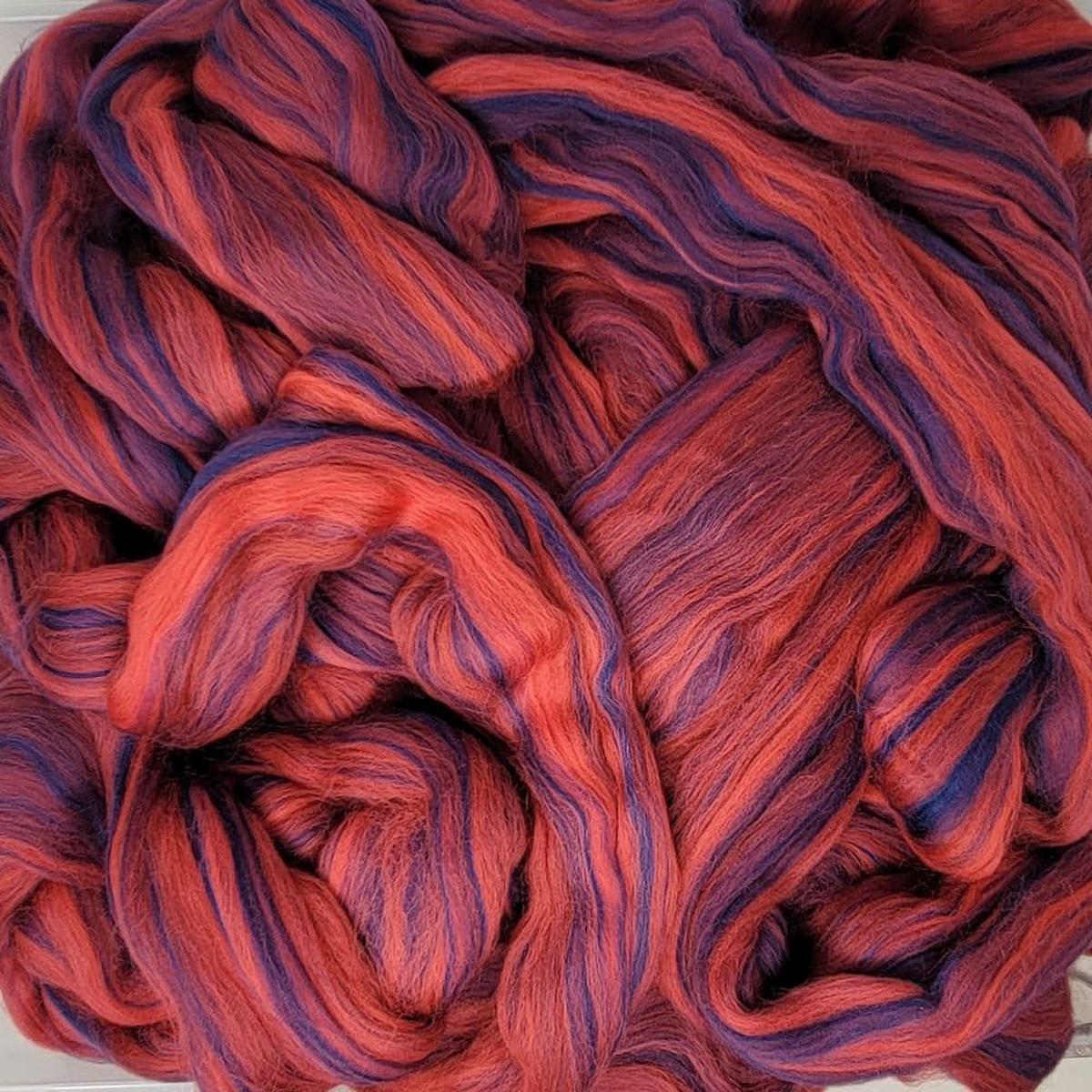 Ashland Bay Multi-Colored Merino Wool Top - Carnelian