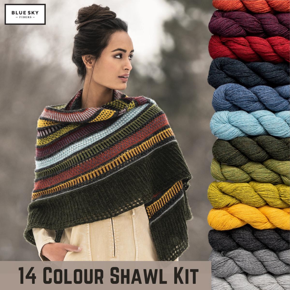 14 Colour Woolstok Light Shawl Kit