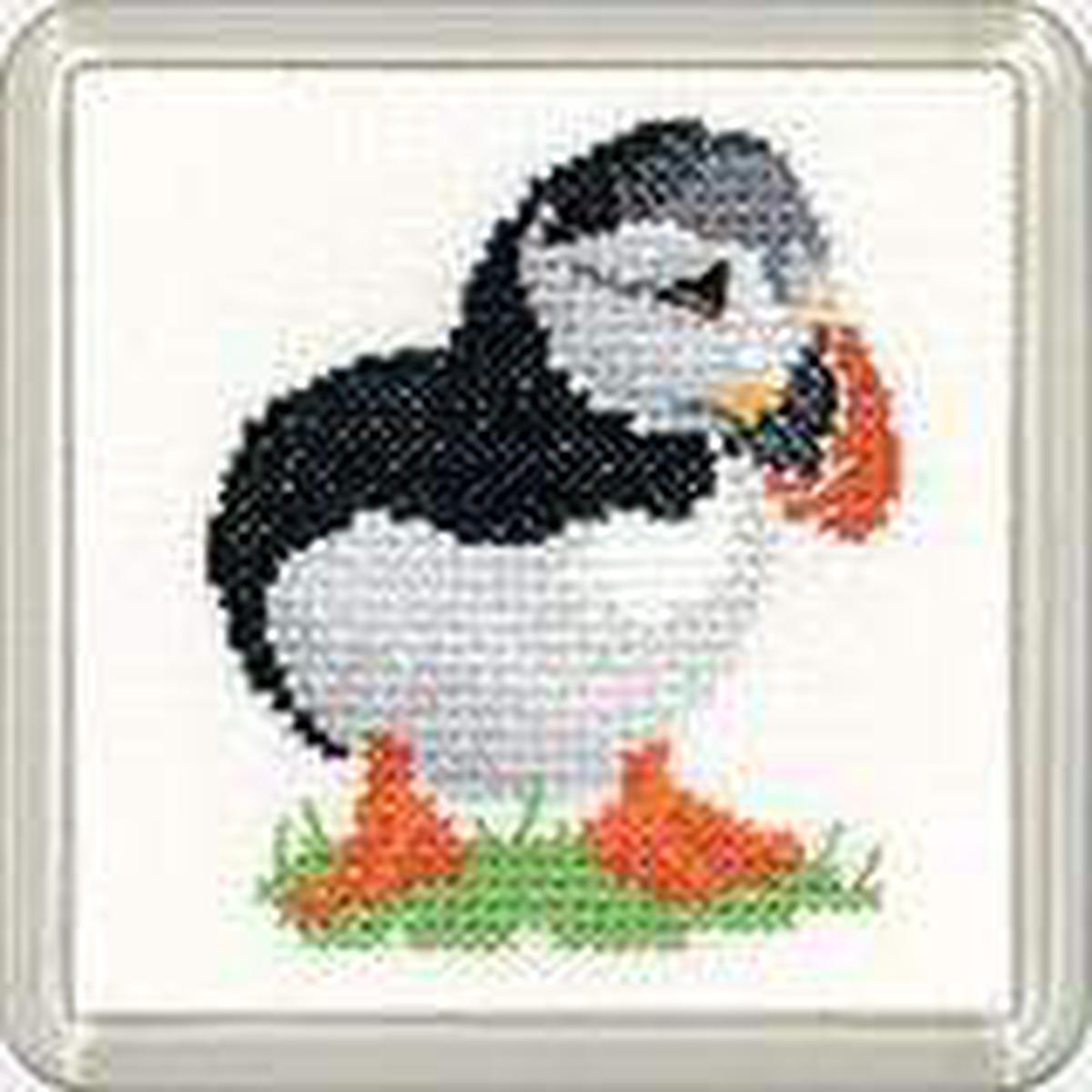 Heritage Crafts - Little Friends Coaster Kit: Puffin Coaster