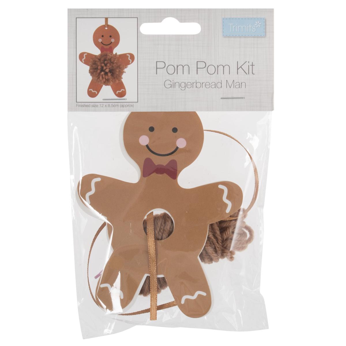 Pompom Decoration Kit - Gingerbread Man