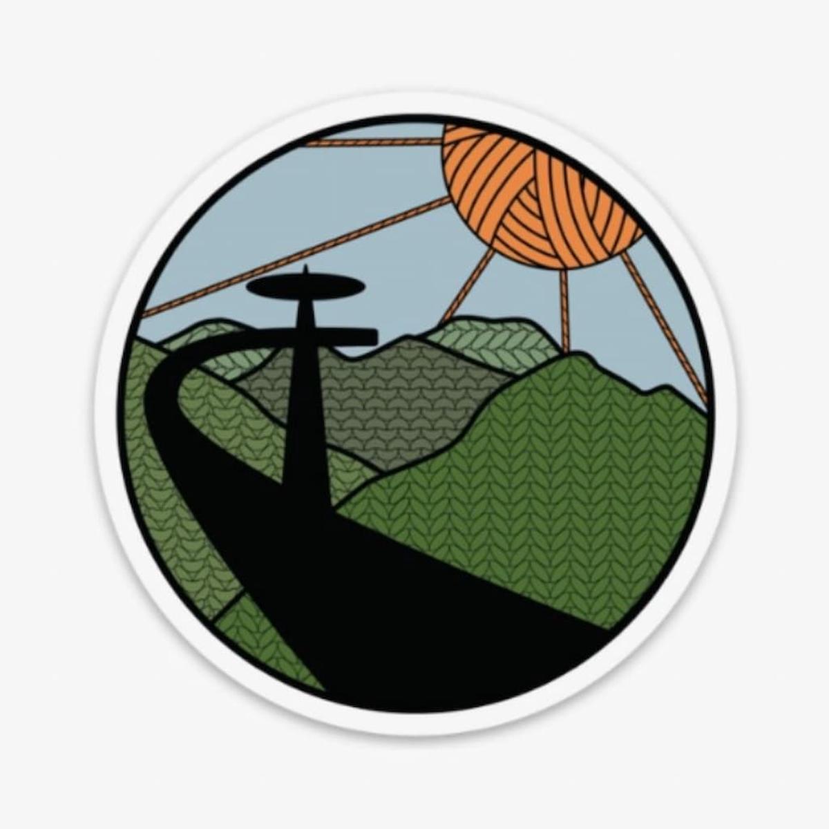 Camp Stitchwood | Great Smoky Mountains Knitional Park Knitting Sticker