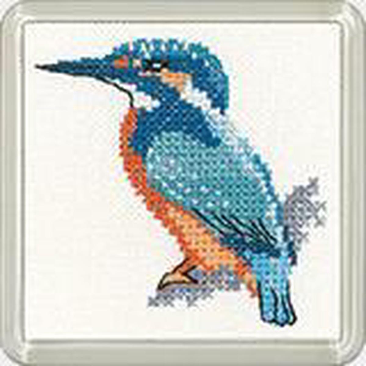 Heritage Crafts - Little Friends Coaster Kit: Kingfisher Coaster